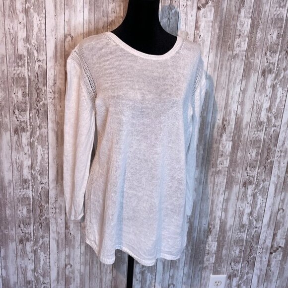 Talbots White Lightweight Tunic Sweater size XL - Picture 1 of 5